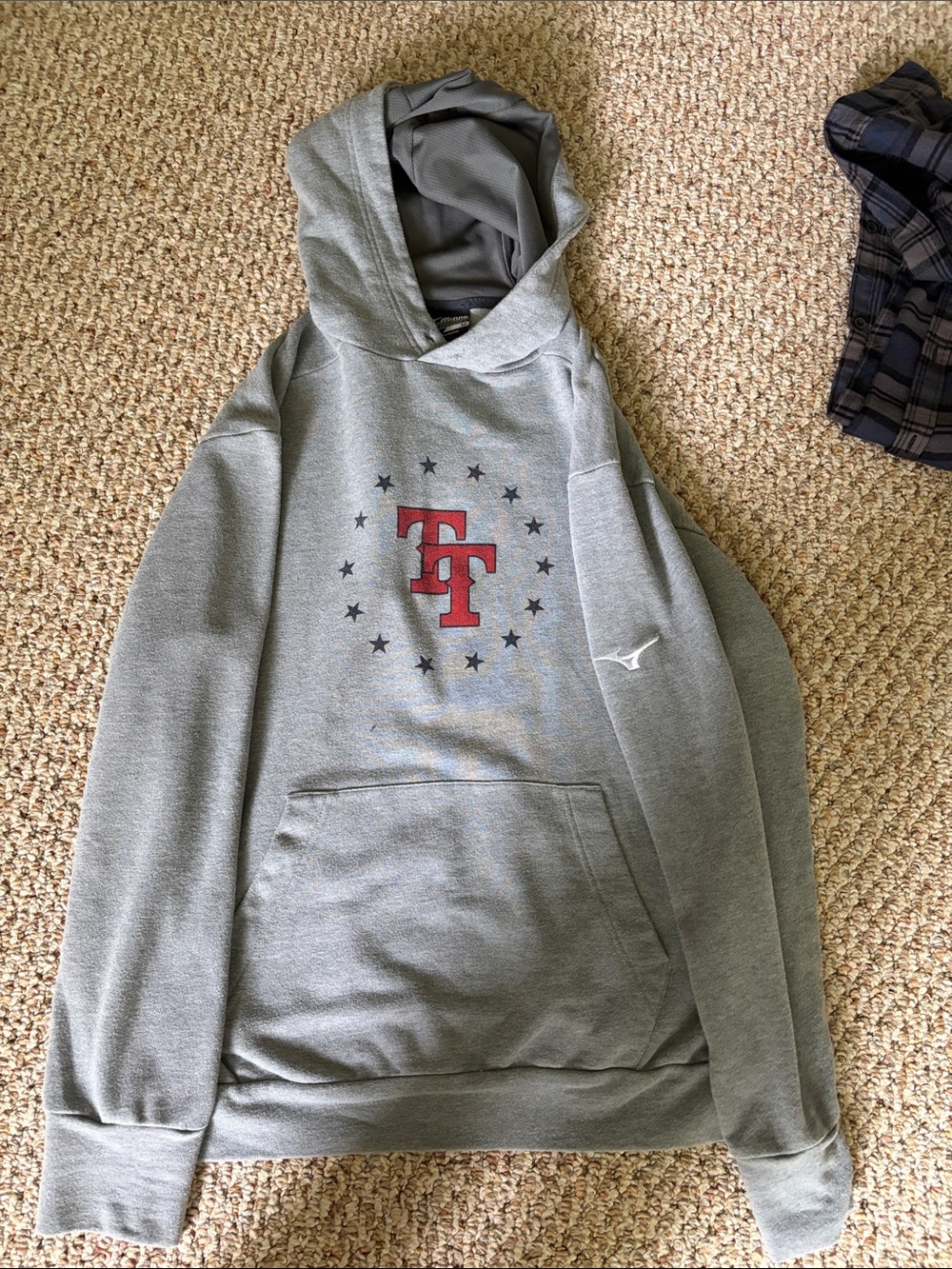 Mizuno Gray Crewneck Hoodie with Red TT Logo